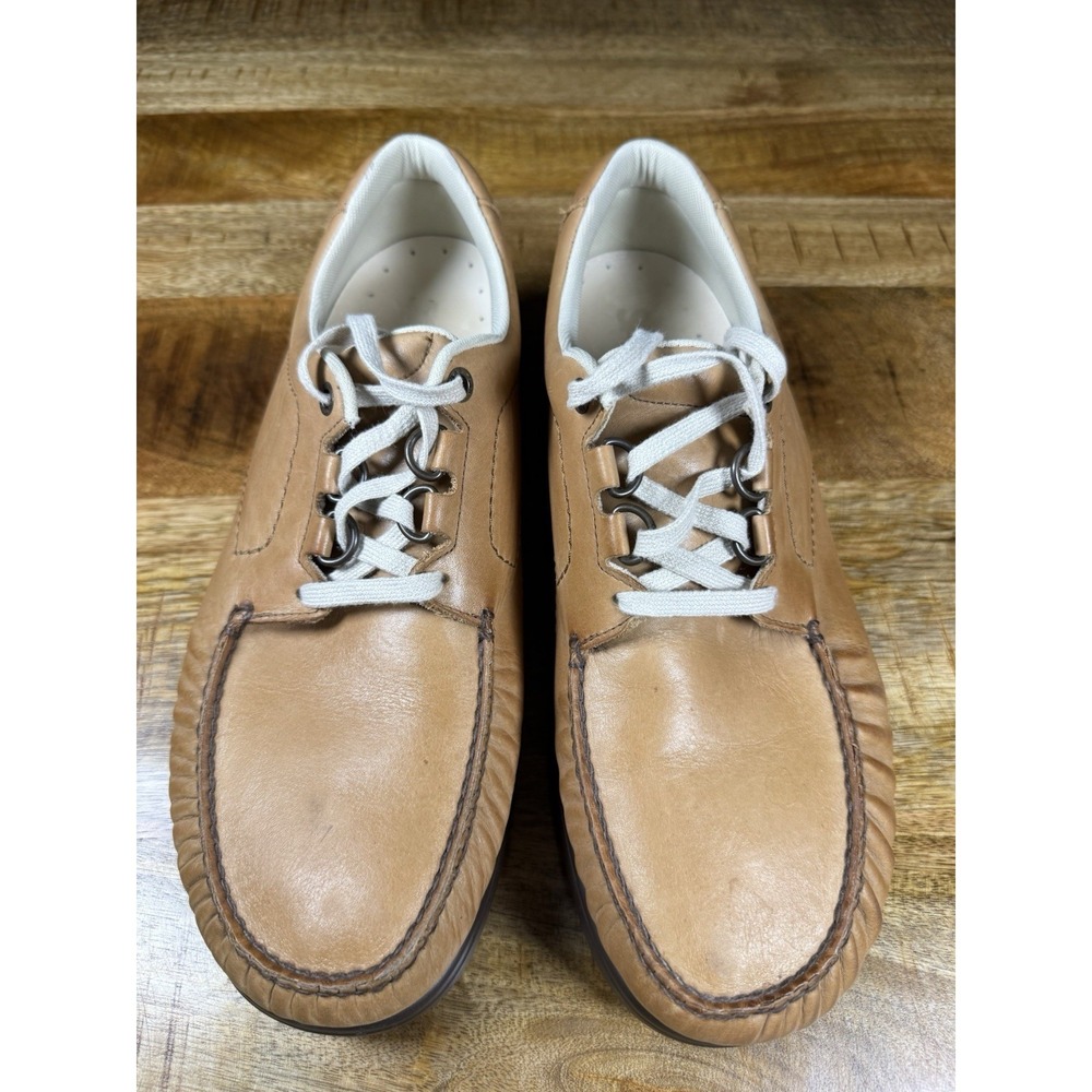 SAS Mens 12M Tan Leather Comfort Oxford Lace Up Shoes Made USA Tripad Comfort VG
